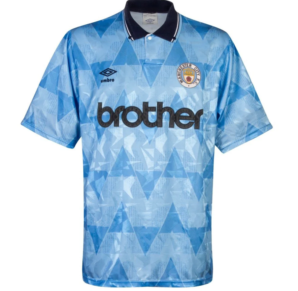 Manchester City Umbro Home Shirt 89/91 Retro | Adults