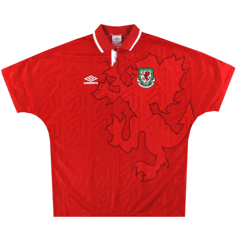 Wales Umbro Home Shirt 92/94 Retro | Adults