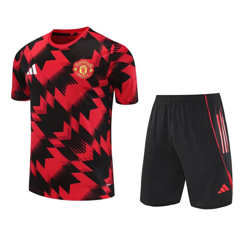 Manchester United Adidas Training Set Shirt/Shorts Red/Black | Adults