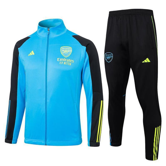 Arsenal Adidas Zip Tracksuit Black/Blue | Adults