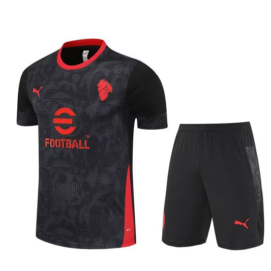 AC Milan Training Set Shirt/Shorts Black/Red | Adults