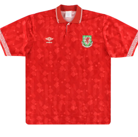 Wales Umbro Home Shirt 90/92 Retro | Adults