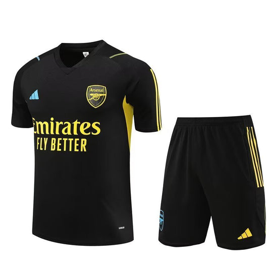 Arsenal Adidas Training Set Shirt/Shorts Black | Adults
